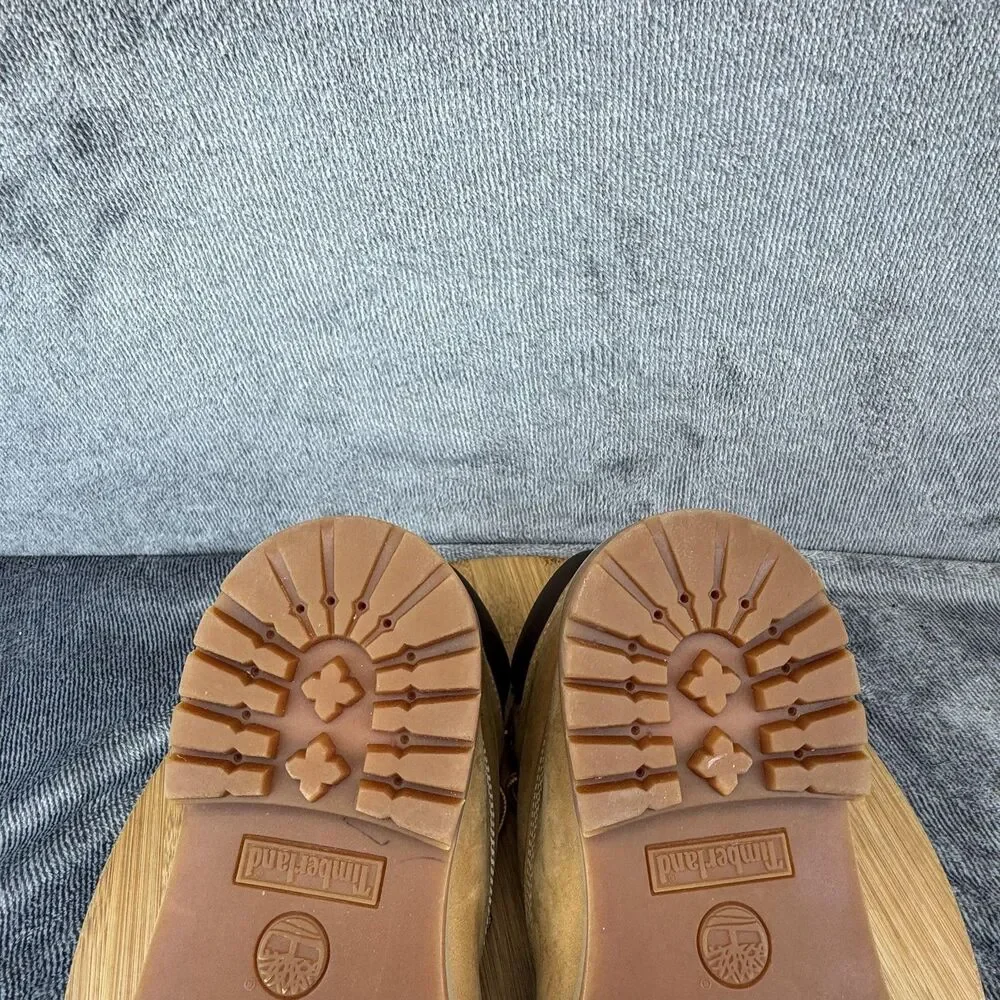 Timberland Boots Youth Size 4 Wheat Nubuck 6-Inch Padded Collar Lug Sole 12909